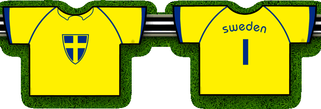 Kicker Trikot Schweden Set f�r 11 St�ck Kickerpuppen