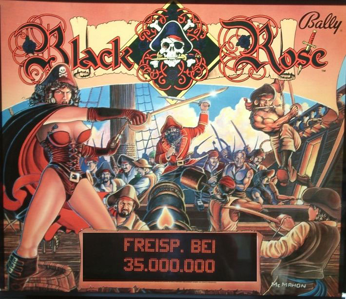 Black Rose Bally Pinball Backglass